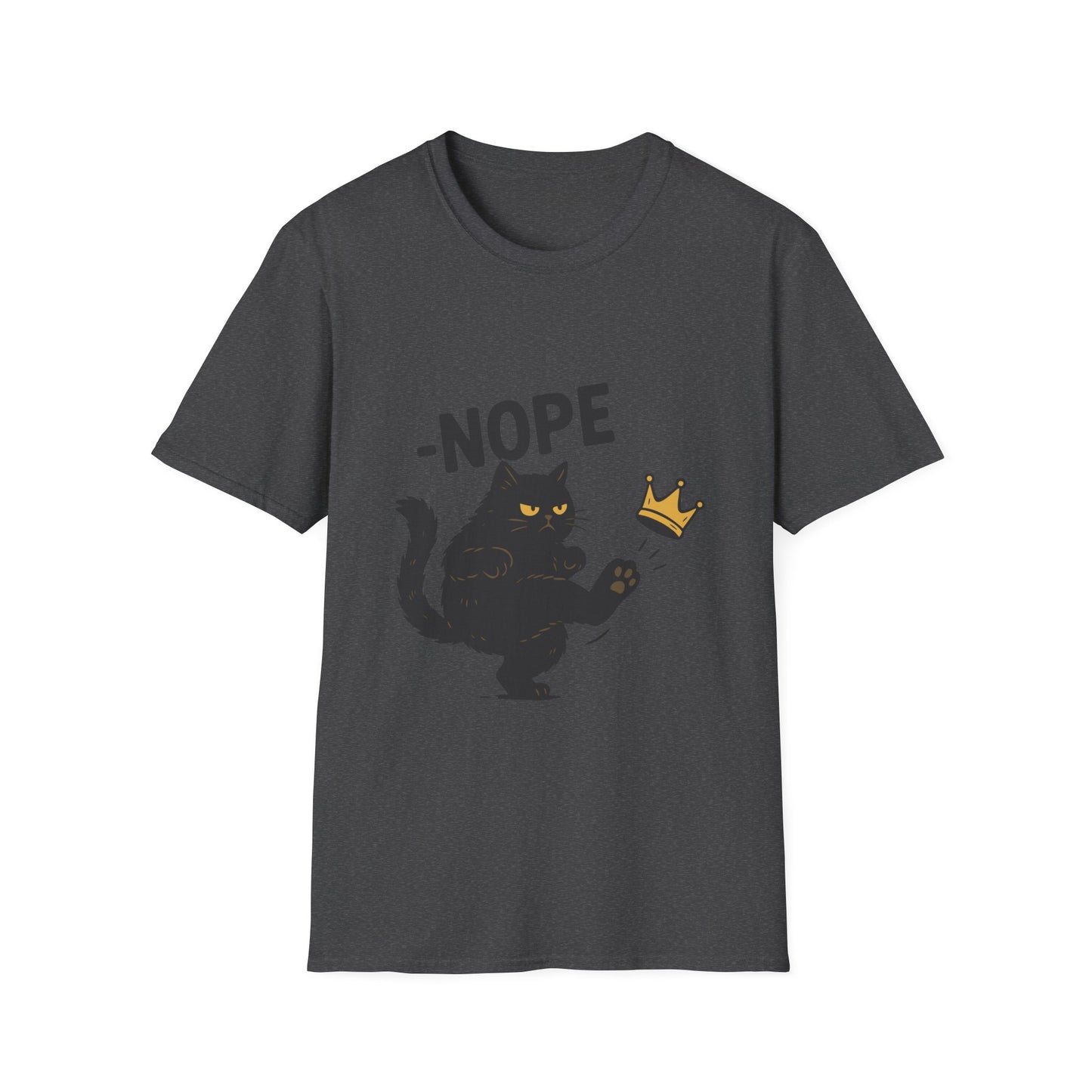 Nope Cat Shirt – Hilarious Black Cat Kicking Crown Meme Tee