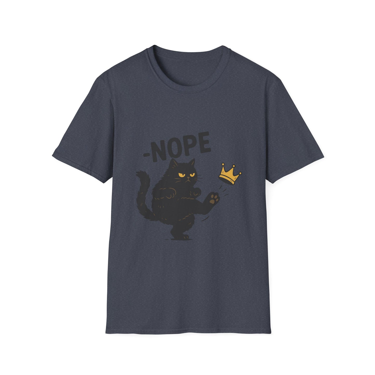 Nope Cat Shirt – Hilarious Black Cat Kicking Crown Meme Tee
