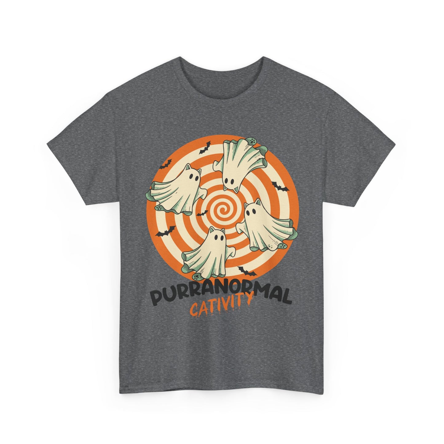 Purranormal Cativity T-Shirt - Funny Halloween Ghost Cat Lover Tee