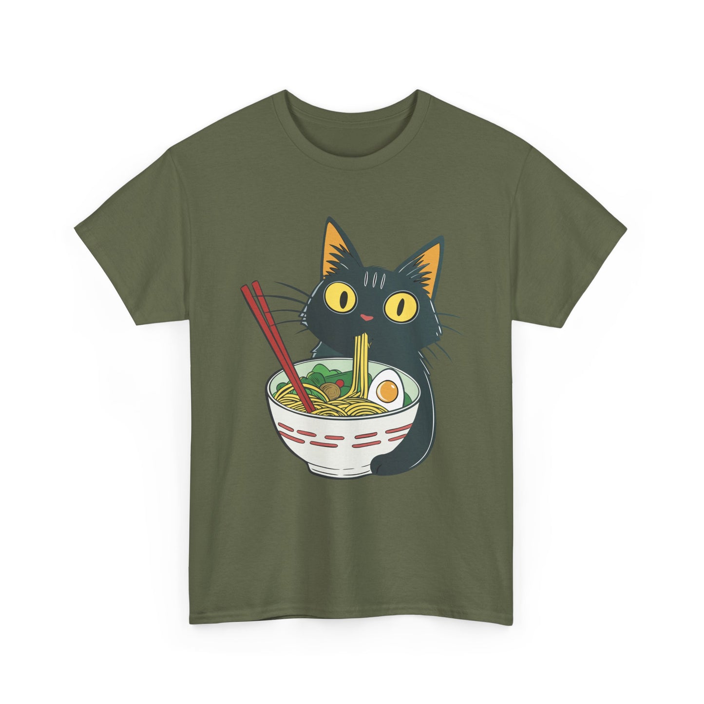 Japanese Ramen Cat Tee - Funny Foodie Cat Lover T-Shirt