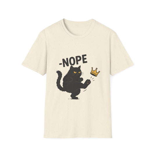Nope Cat Shirt – Hilarious Black Cat Kicking Crown Meme Tee