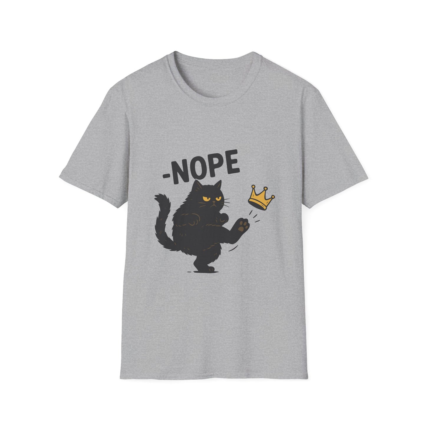 Nope Cat Shirt – Hilarious Black Cat Kicking Crown Meme Tee